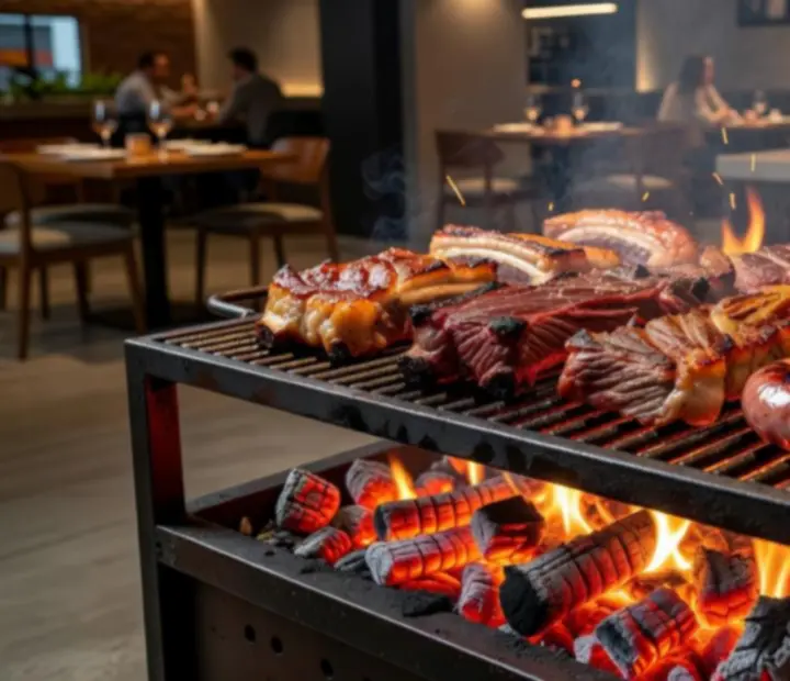 Parrilla argentina con cortes de carne premium